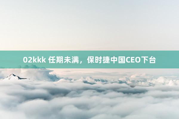 02kkk 任期未满，保时捷中国CEO下台