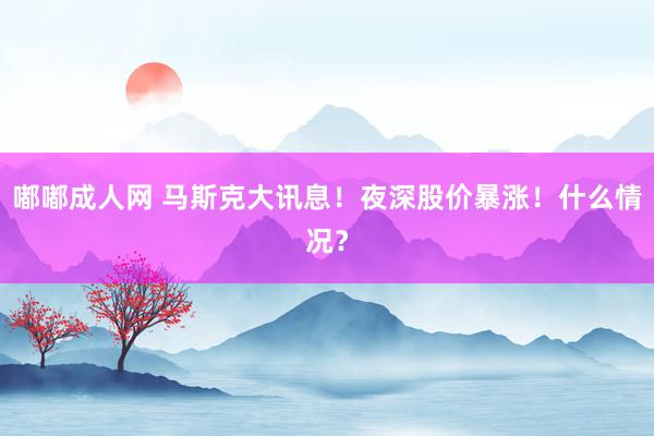 嘟嘟成人网 马斯克大讯息！夜深股价暴涨！什么情况？