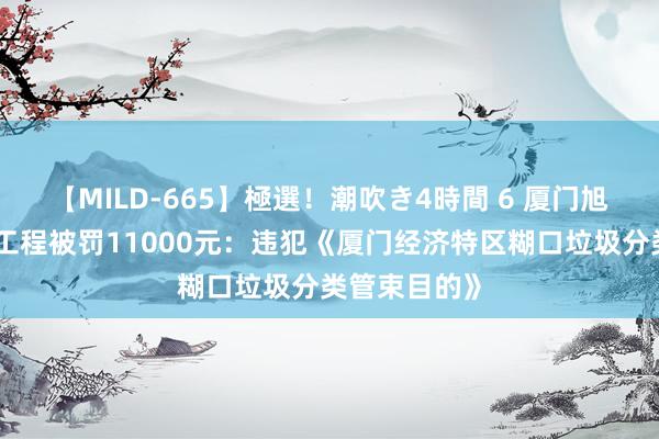 【MILD-665】極選！潮吹き4時間 6 厦门旭成华阳建筑工程被罚11000元：违犯《厦门经济特区糊口垃圾分类管束目的》