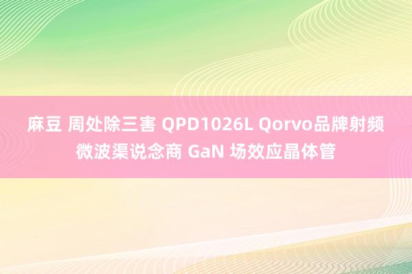 麻豆 周处除三害 QPD1026L Qorvo品牌射频微波渠说念商 GaN 场效应晶体管