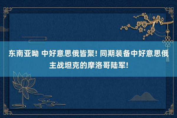 东南亚呦 中好意思俄皆聚! 同期装备中好意思俄主战坦克的摩洛哥陆军!