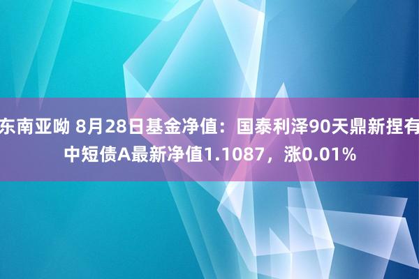 东南亚呦 8月28日基金净值：国泰利泽90天鼎新捏有中短债A最新净值1.1087，涨0.01%